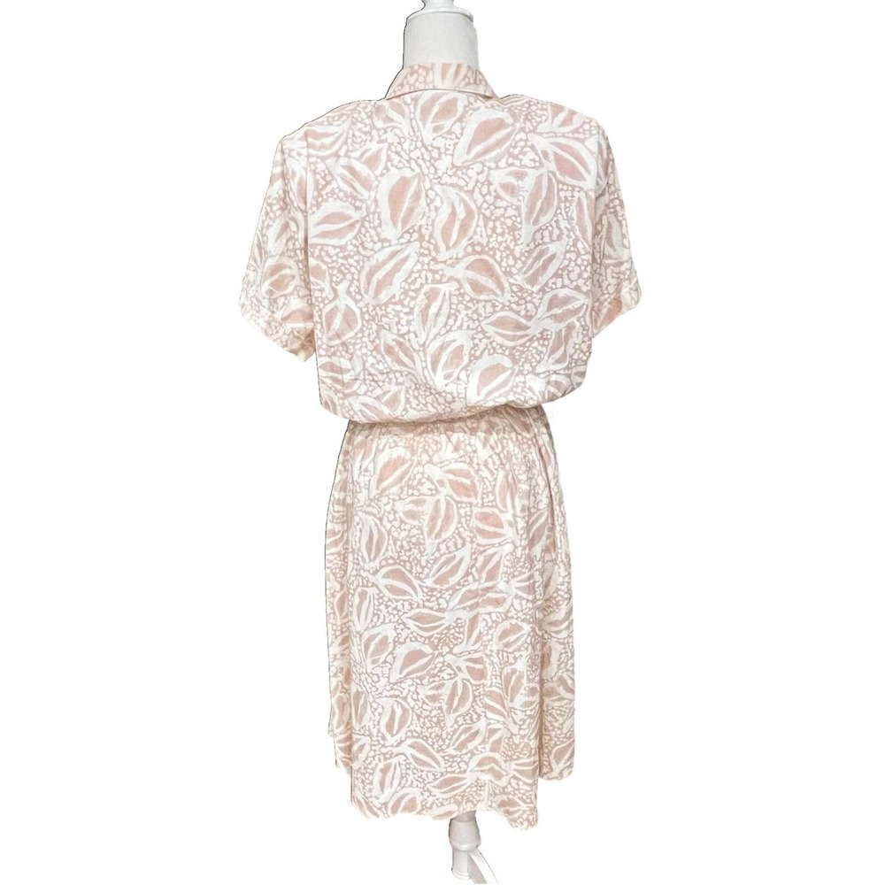 Miss Oops California Vintage Pink White Short Sleeve Collar MIDI Dress - Picture 2 of 8